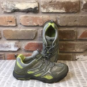 ECCO Women's Gray Neon Yellow Waterproof Outdoor Hiking Sneakers 39